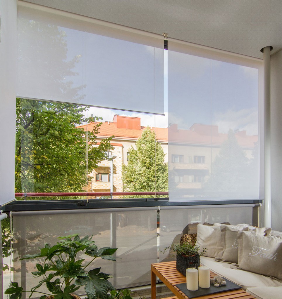 Screen rullegardin i vinterhage eller på balkong